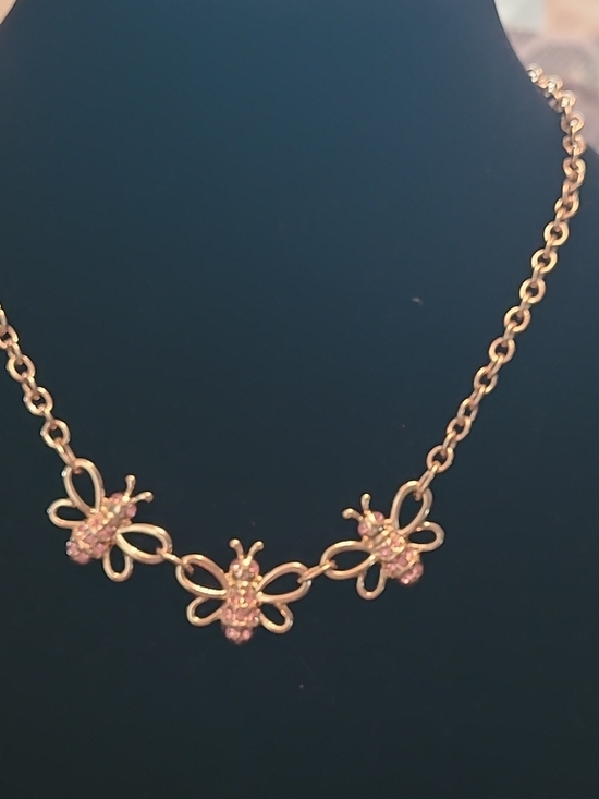 Rj Graziano Jewelry - Gold-Tone Pink Bee Trio Necklace - Women Jewelry